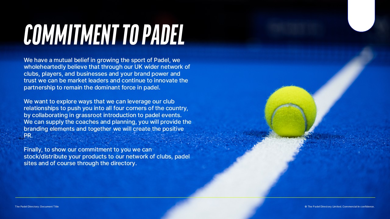 Padel directory website launch event presentation