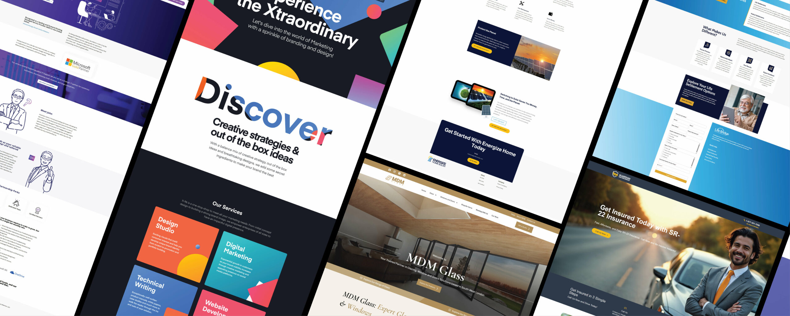 Creative visual banner promoting unique website and digital design experience