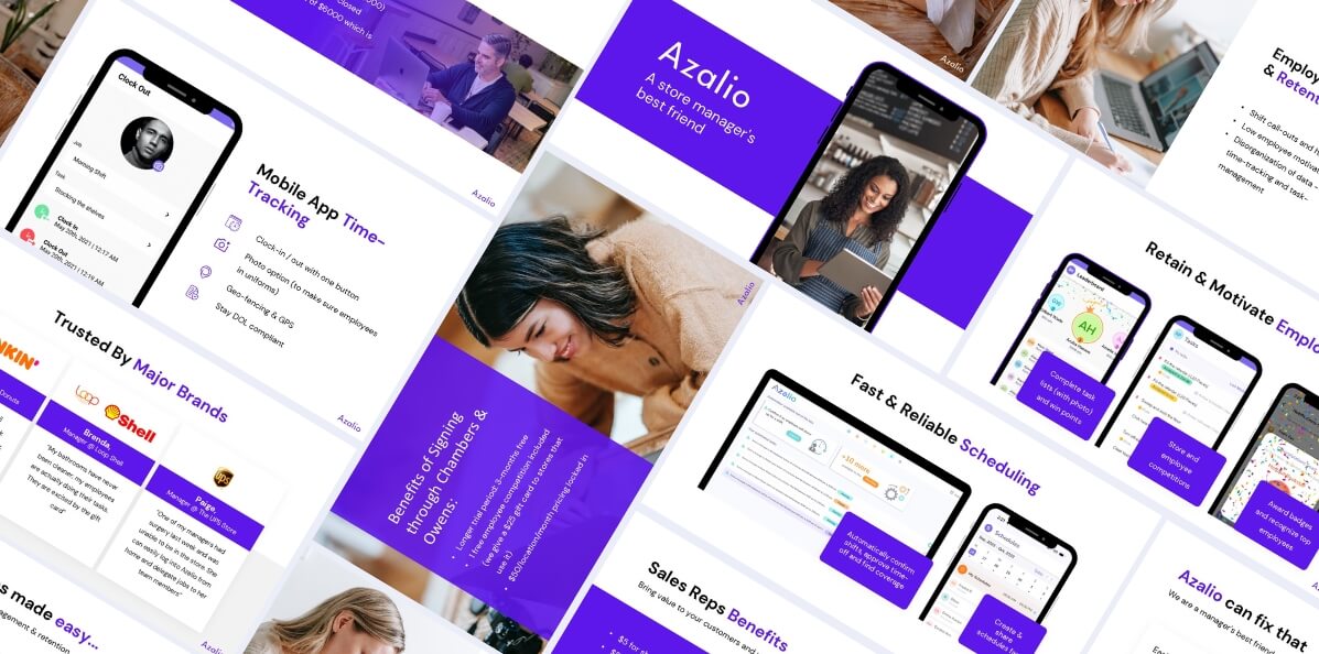 Azalio business presentation with mobile app