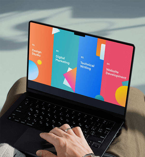 Custom web development UI on laptop screen