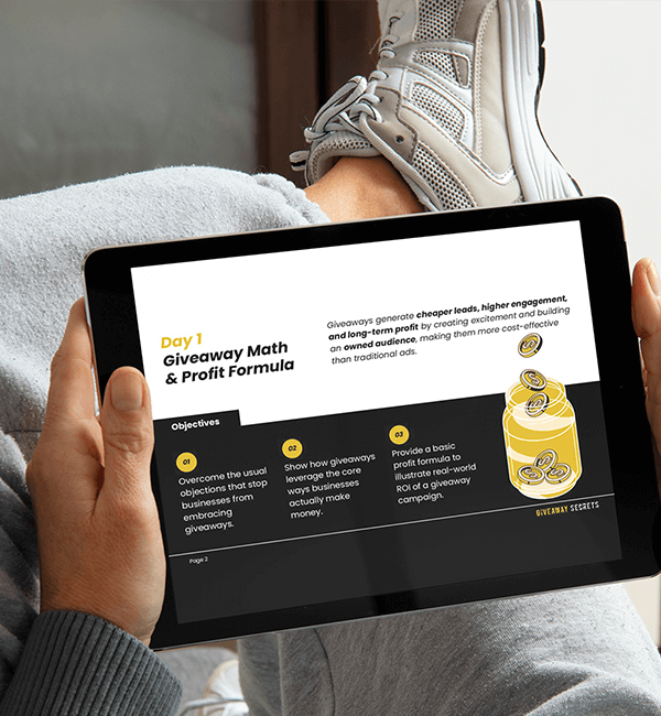 Infographic slide presentation on tablet