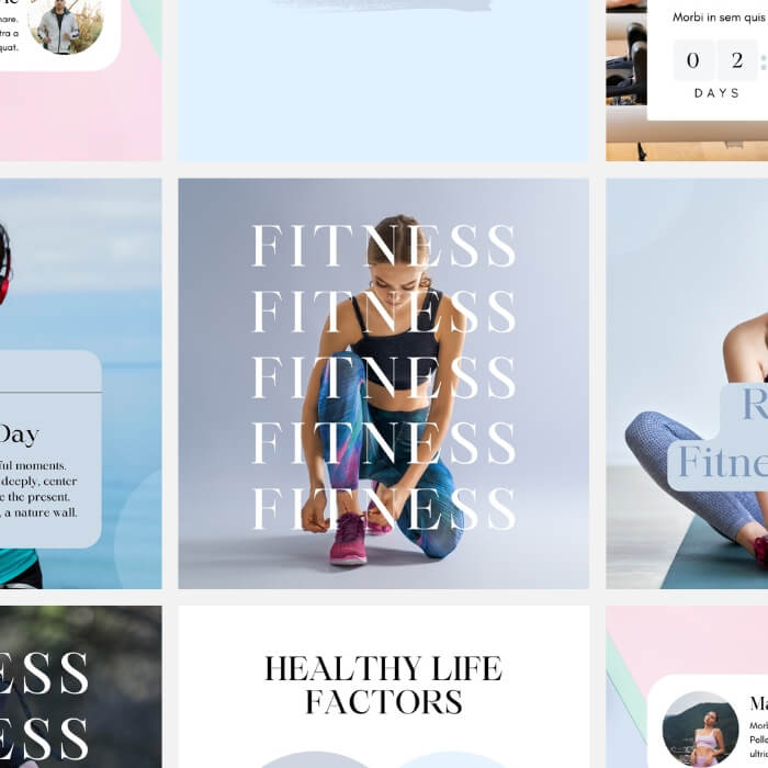 Social media design templates for fitness and lifestyle coaching brands