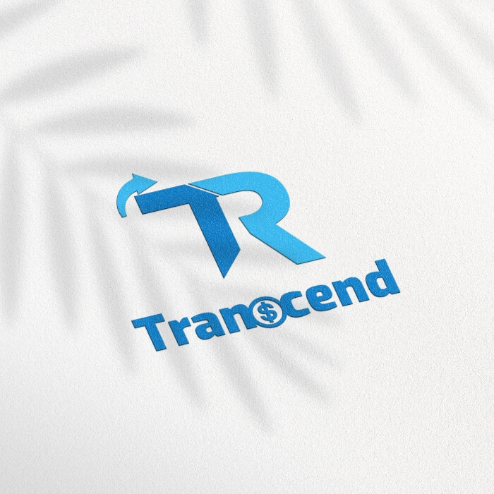 Futuristic logo mark for Transcend, a health-tech innovation startup