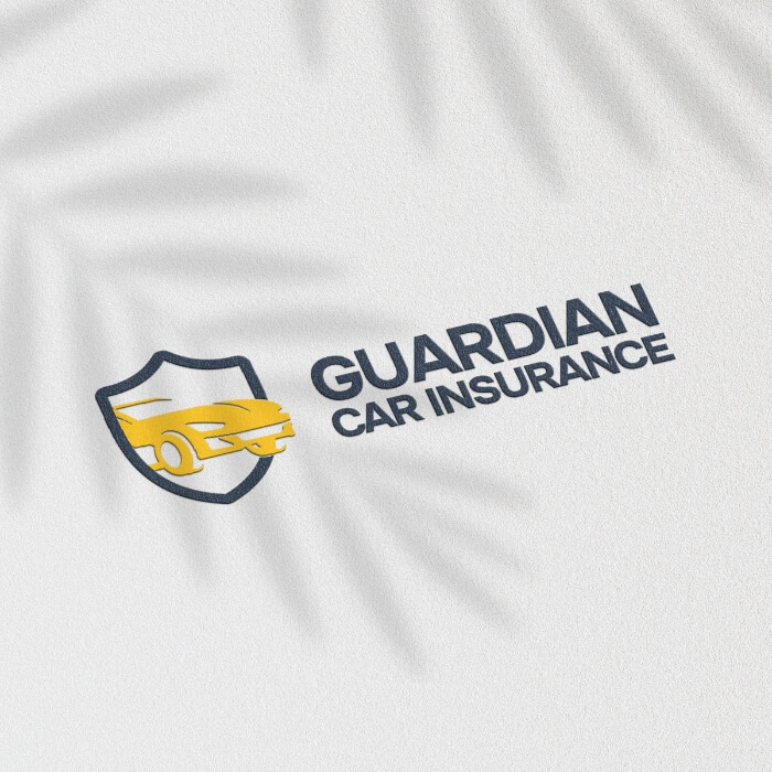 Shield-themed logo design for Guardian Car Insurance branding