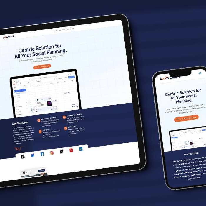 UI design for modern SaaS website using dark mode layouts and mobile-first design