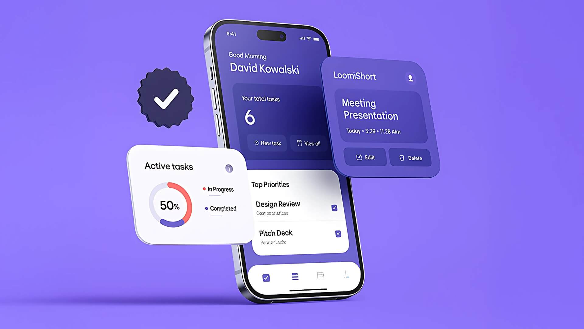 Minimal app UI graphic layout