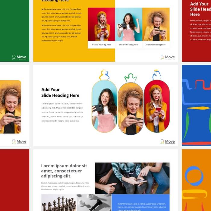 Colorful corporate presentation design for internal brand strategy rollout