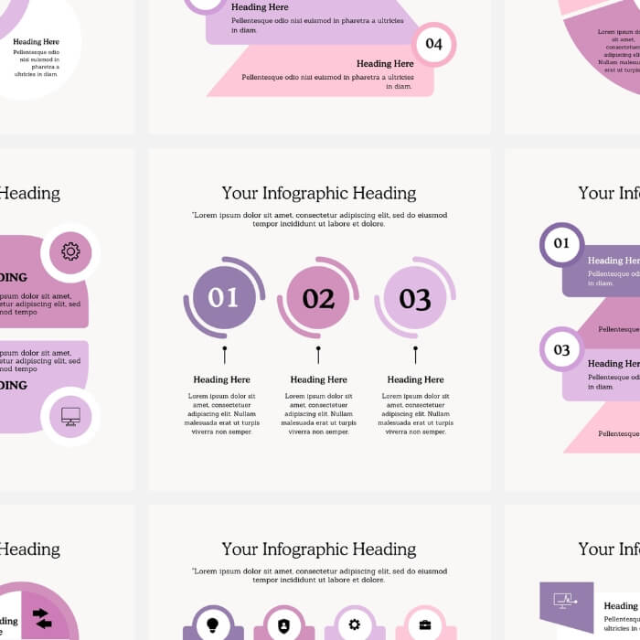 Modern infographics for data storytelling in pitch decks and reports