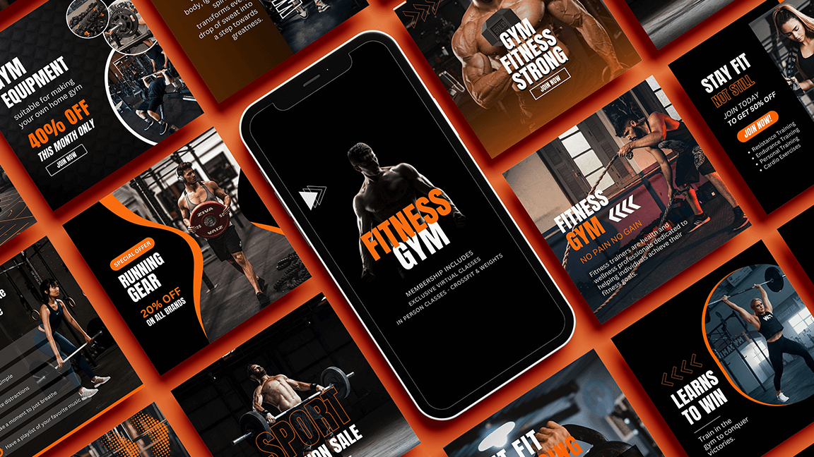 Fitness gym social media post designs