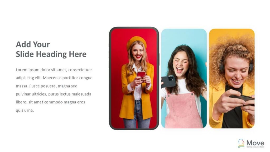 Slide showcasing female presenter with two kids – diverse branding concept